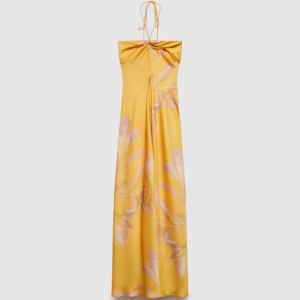 Mango Printed Satin Dress